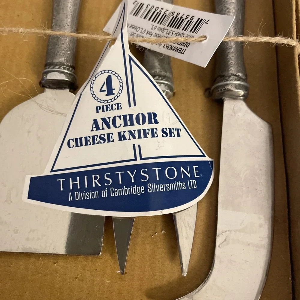Thirstystone Pewter 4 Pc Anchor Cheese Tool Set‎
